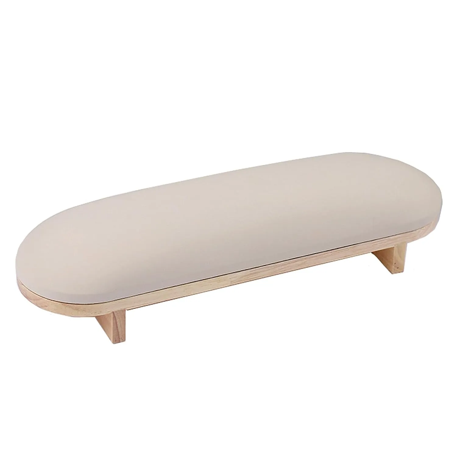1 Pcs Sponge Manicure Hand Rest Pillow Wooden Nail Stand Hand Holder Nail Table Manicure Armrest Cushion (Cream Yellow)