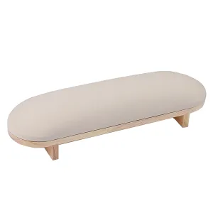 1 Pcs Sponge Manicure Hand Rest Pillow Wooden Nail Stand Hand Holder Nail Table Manicure Armrest Cushion (Cream Yellow)
