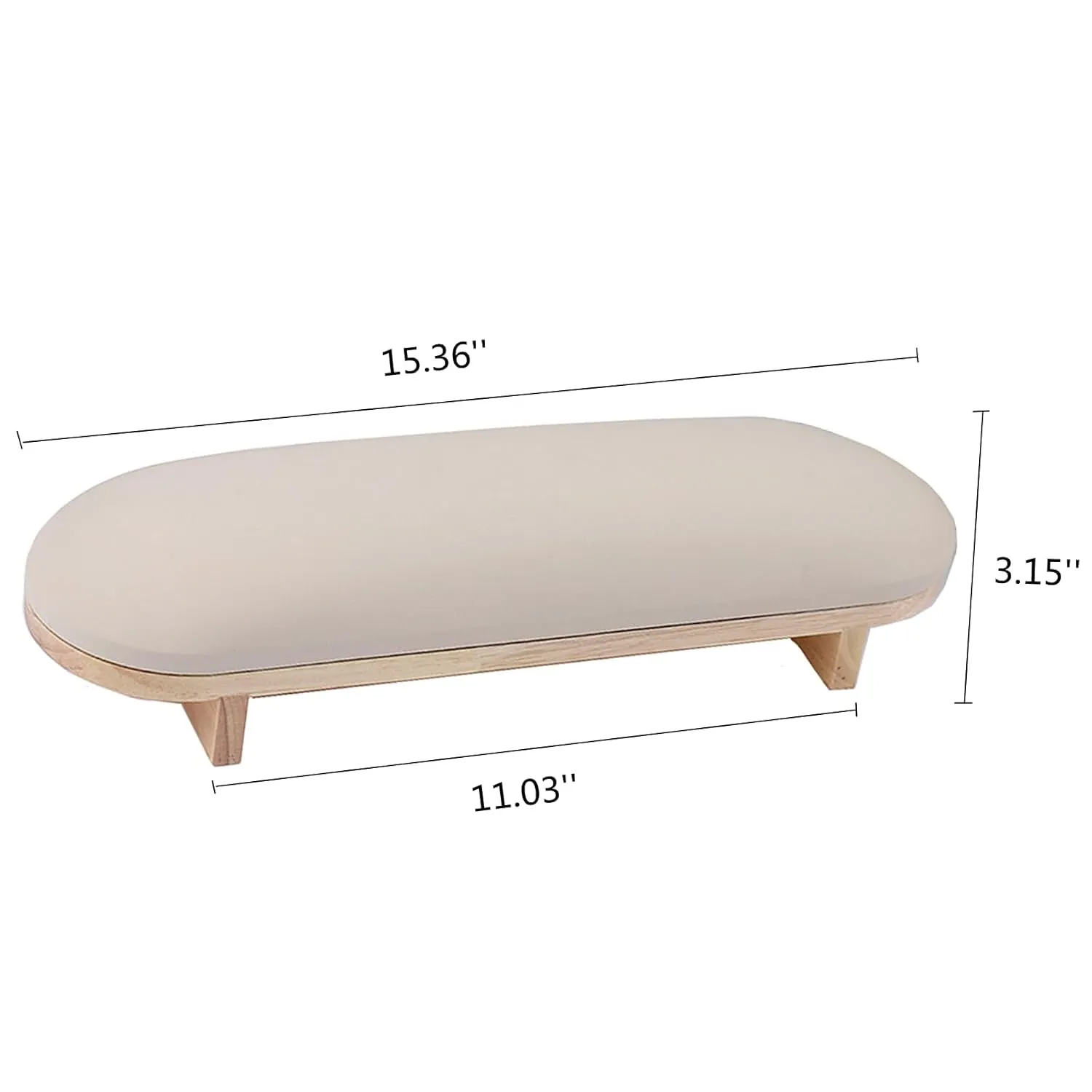 1 Pcs Sponge Manicure Hand Rest Pillow Wooden Nail Stand Hand Holder Nail Table Manicure Armrest Cushion (Cream Yellow)