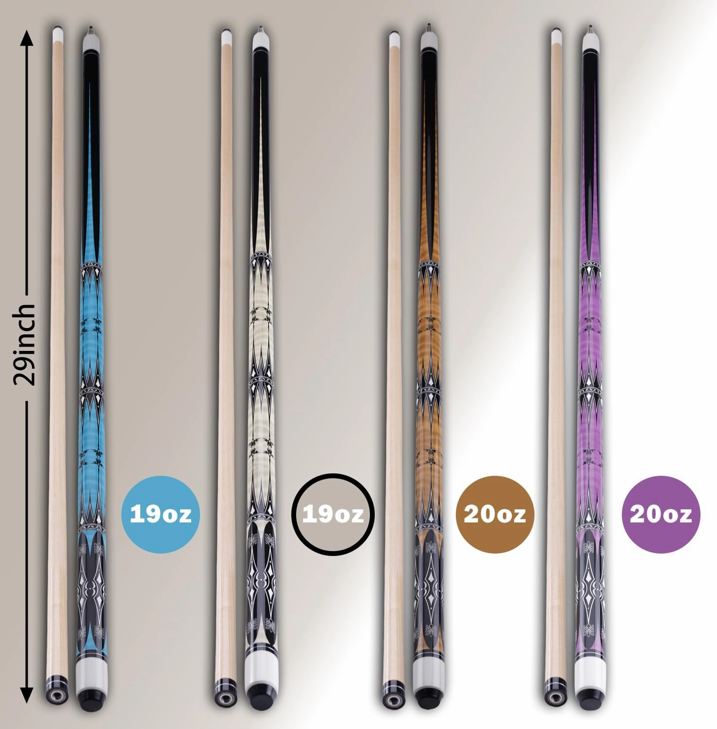 13mm 58 Inch 19 20 oz Billiard Pool Cue Stick, 1/2 Maple Billiard Pool Stick, House Bar Pool Table Sticks for Men