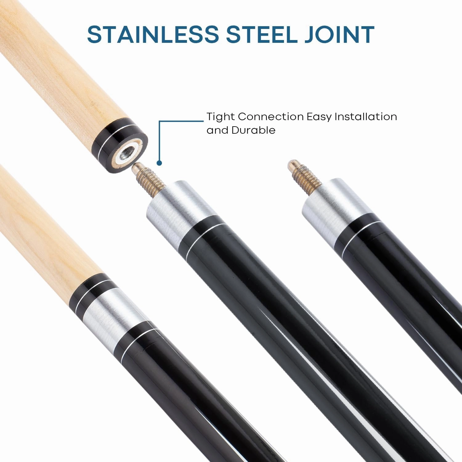 13mm 58 Inch 19 20 oz Billiard Pool Stick, 1/2 Maple Pool Cue Stick, Billiard Cues,Pool Stick for Men Women,Pool Sticks for 1 or 2