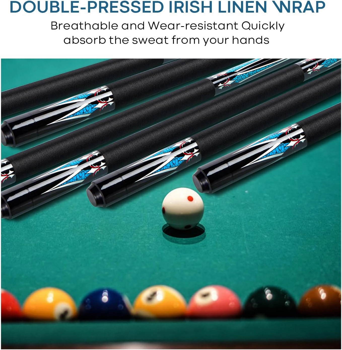 13mm 58 Inch 19 20 oz Billiard Pool Stick, 1/2 Maple Pool Cue Stick, Billiard Cues,Pool Stick for Men Women,Pool Sticks for 1 or 2