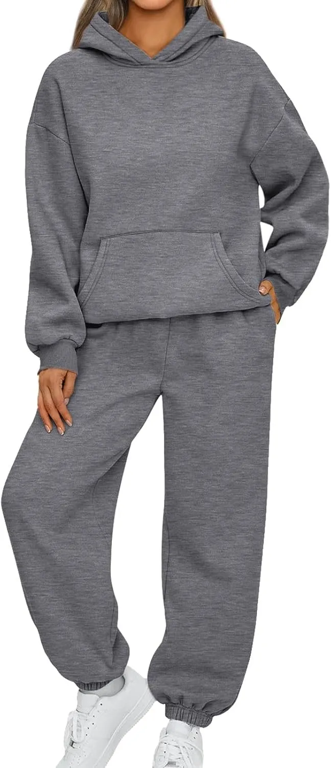 2 Piece Sets for Women Fall 2025 Long Sleeve Hooded Sweatshirt and Jogging Pants Outfits Sweatsuit Fashion Clothing