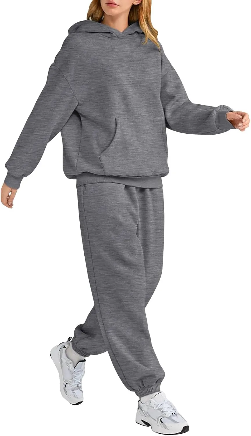 2 Piece Sets for Women Fall 2025 Long Sleeve Hooded Sweatshirt and Jogging Pants Outfits Sweatsuit Fashion Clothing