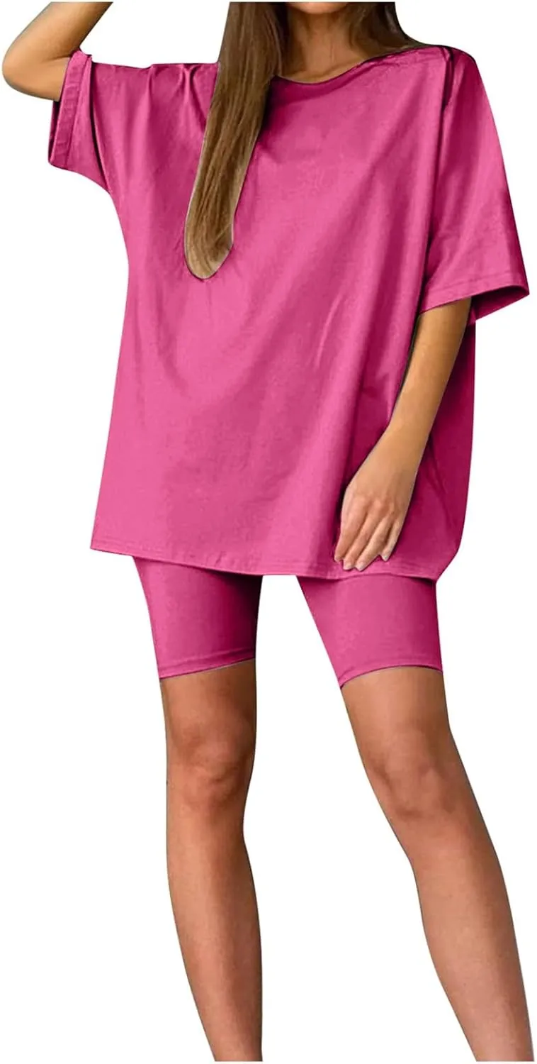 2 Piece Workout Sets For Women Lounge Top And Shorts Set Cute Clothing Plus Size Sweat Outfit Travel Summer Going Out
