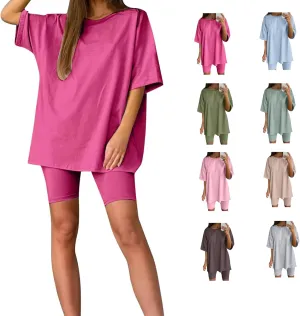 2 Piece Workout Sets For Women Lounge Top And Shorts Set Cute Clothing Plus Size Sweat Outfit Travel Summer Going Out