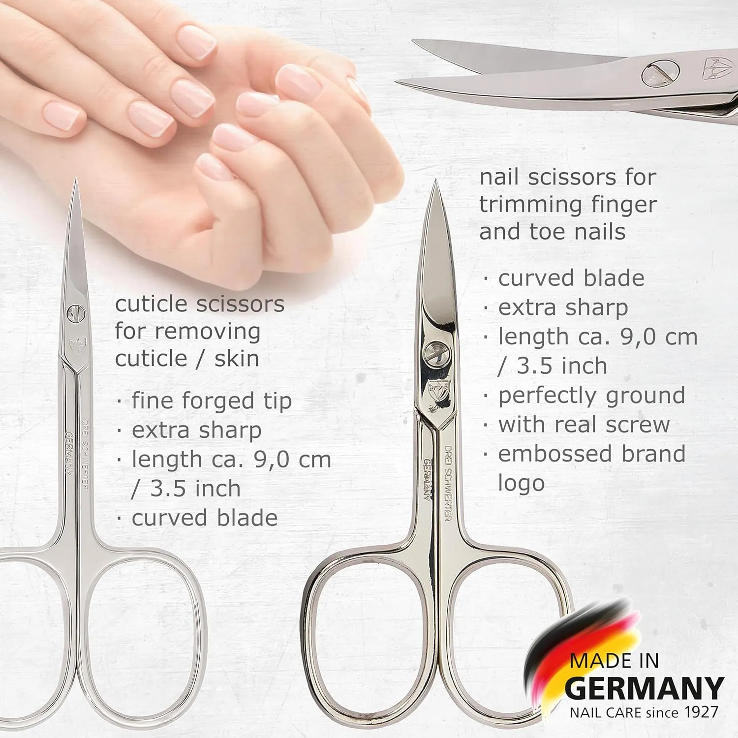 3 Swords Germany - brand quality 8 piece manicure pedicure grooming kit set synthetic leather case black silver spots - Made in Germany