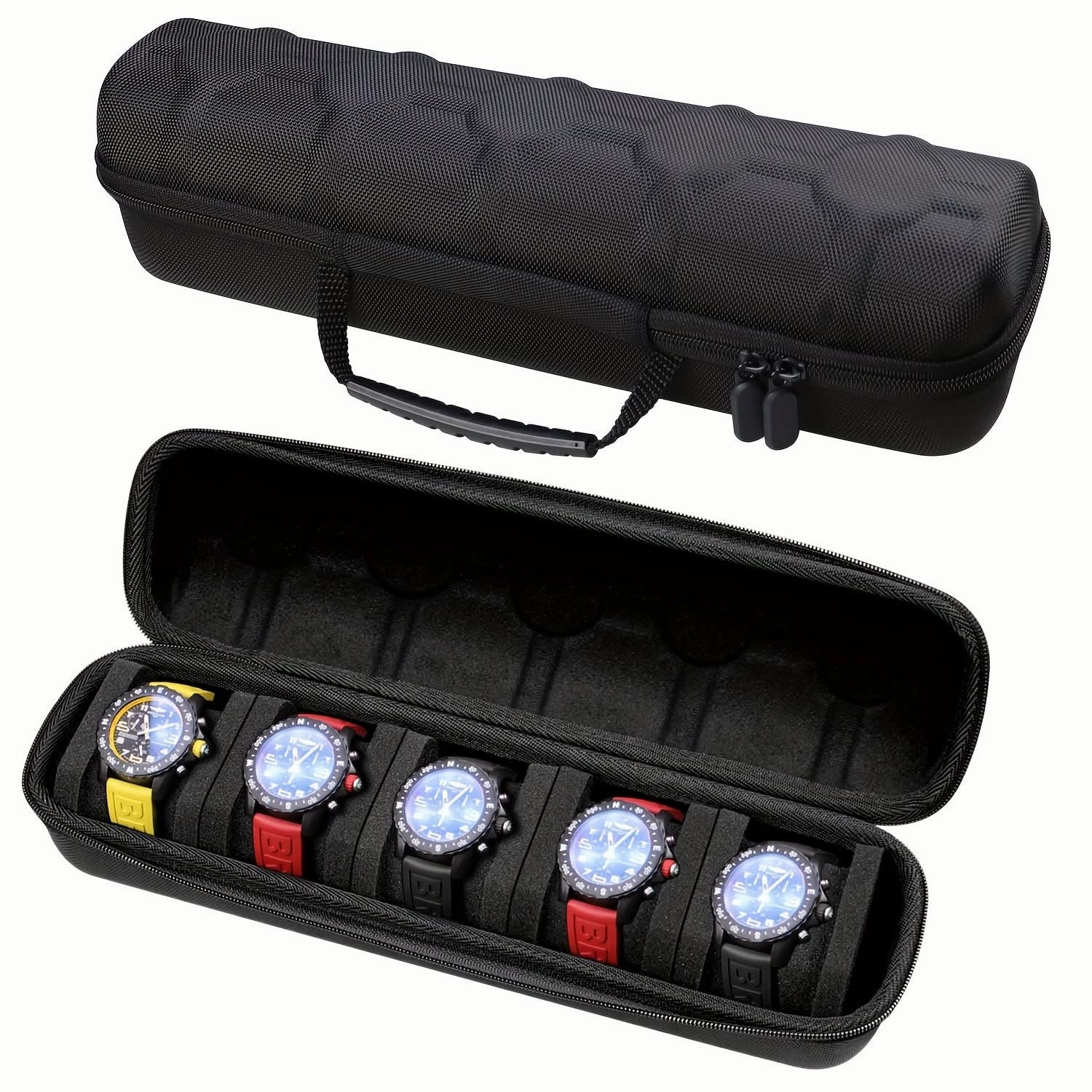 5-Slot Watch Travel Case with Foam Pillow