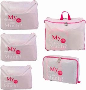 5pcs Travel Essential Bag-in-Bag Travel Luggage Organizer Storage Handle Bag Pouch Set, Grey, Toiletry Bag