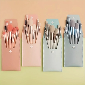 8-Piece Portable Makeup Brush Set – Mini Brushes for Concealer