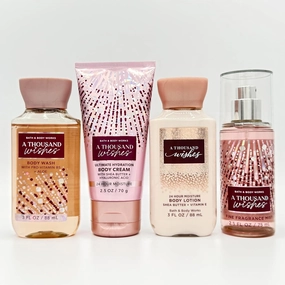 A Thousand Wishes 4-Piece Travel Size Bath Set | Body Wash, Cream, Lotion, Mist