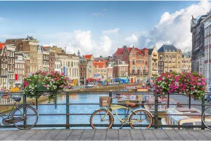 Afternoon in Amsterdam City 1000 Piece Jigsaw Puzzle, World Travel Puzzles for Adults and Kids | Interactive Brain Teaser, Educational Toys & Games, Quarantine Gifts | 28 x 20 Inches