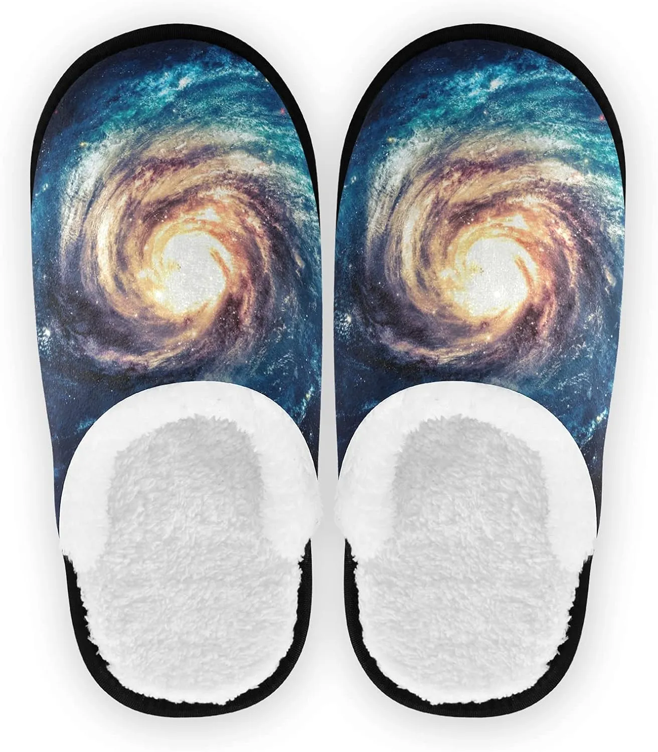 ALAZA Galaxy Nebula Starry Star Home Slippers Non Slip Slippers Home Hotel Spa Bedroom Travel for Men Women