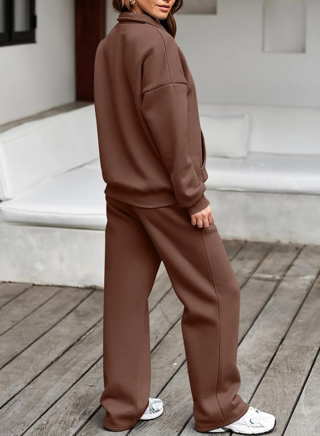 Aleumdr Womens 2 Piece Outfits Matching Sweat Sets Sweatsuit Tracksuit Zip up Sweatshirt and Sweatpants Lounge Sets