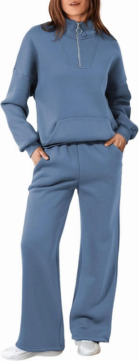Aleumdr Womens 2 Piece Outfits Matching Sweat Sets Sweatsuit Tracksuit Zip up Sweatshirt and Sweatpants Lounge Sets
