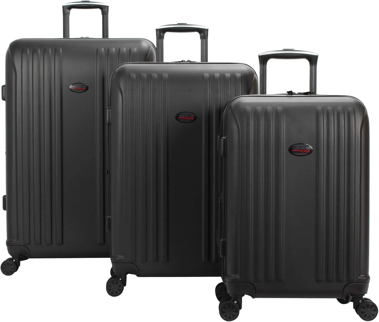 American Flyer Moraga Hardside Spinner Luggage (Black, 3-Piece Hardside Spinner Luggage Set)