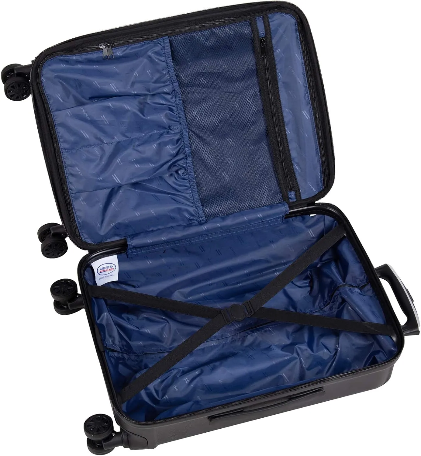 American Flyer Moraga Hardside Spinner Luggage (Black, 3-Piece Hardside Spinner Luggage Set)