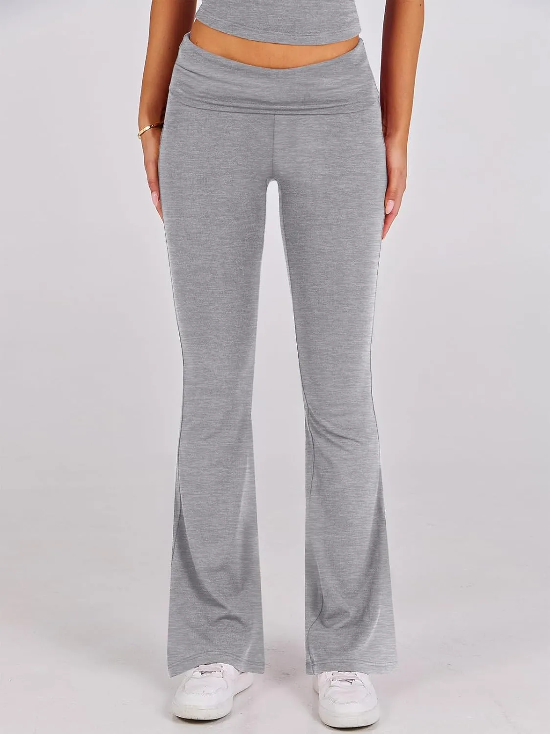 ANRABESS Lounge Sets for Women 2 Piece Foldover Yoga Flare Leggings Pants Crop Tops Casual Y2K Outfits Matching Tracksuit Set