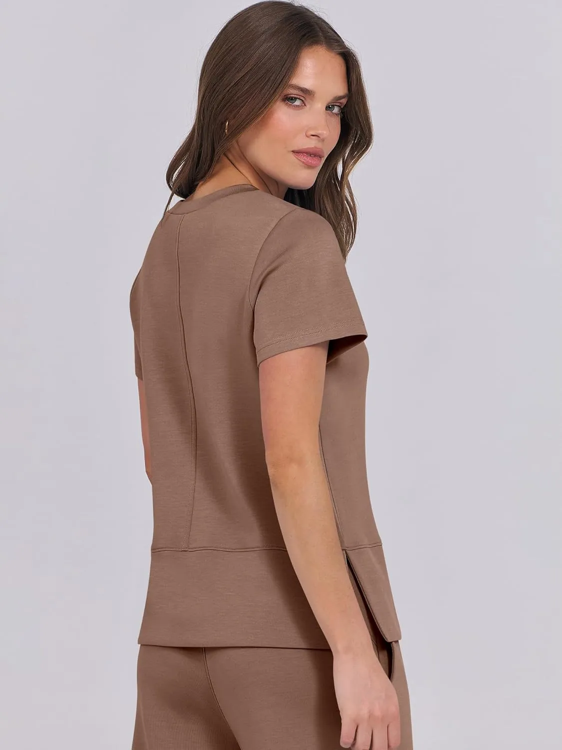 ANRABESS Women 2 Piece Lounge Sets Summer Travel Sweat Outfits Short Sleeve Wide Leg Casual Matching Tracksuits Clothes