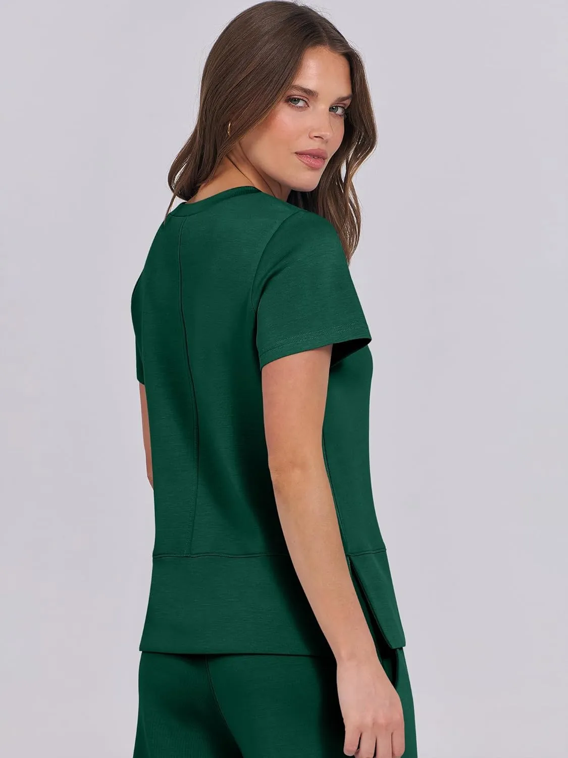 ANRABESS Women 2 Piece Lounge Sets Summer Travel Sweat Outfits Short Sleeve Wide Leg Casual Matching Tracksuits Clothes