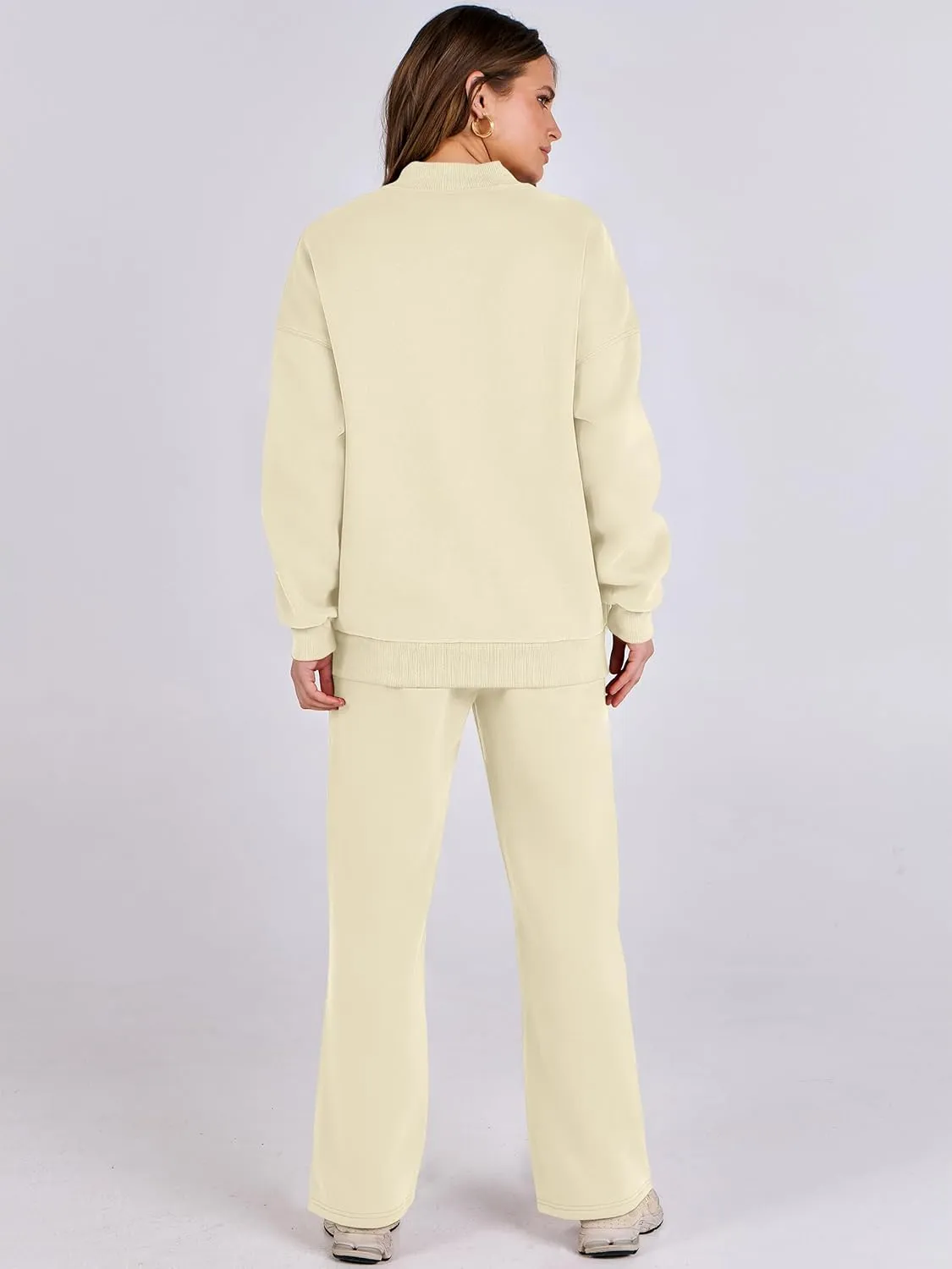 ANRABESS Women 2 Piece Outfits Lounge Set Oversized Zip Up Sweatshirt Jacket Sweatpant Matching Sweat Sets Winter Sweatsuits