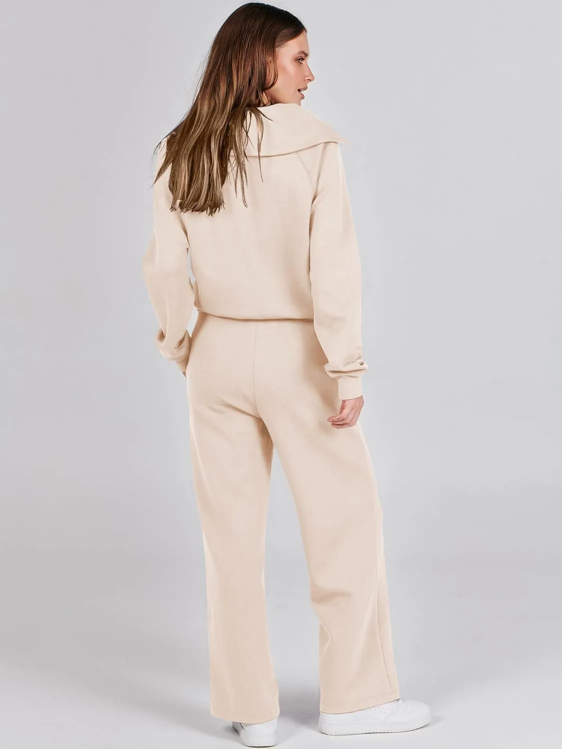 ANRABESS Women 2 Piece Outfits Sweatsuit Oversized Sweatshirt Sweatpants Tracksuit Sweat Lounge Matching Set 2025 Fall Trendy
