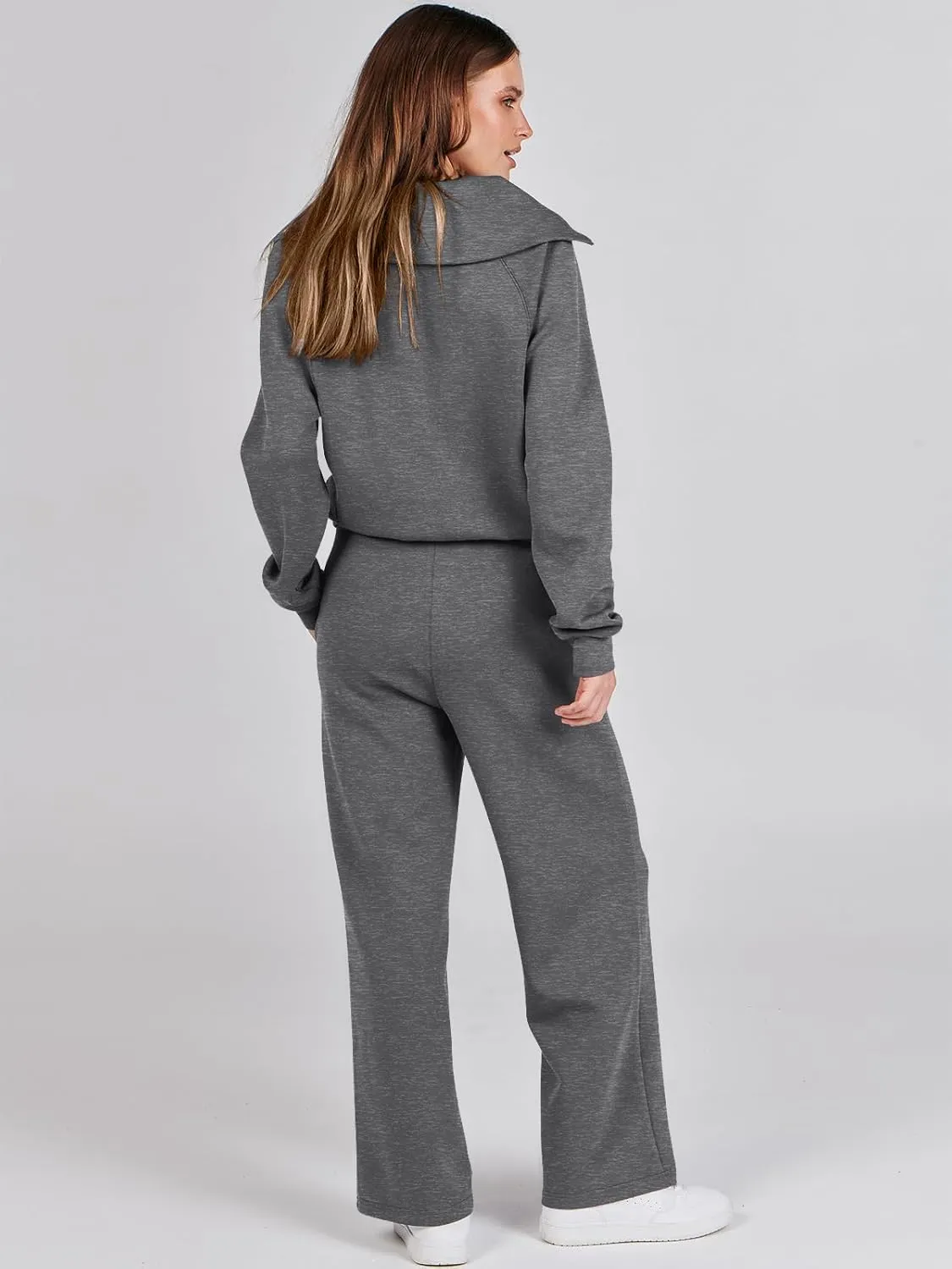 ANRABESS Women 2 Piece Outfits Sweatsuit Oversized Sweatshirt Sweatpants Tracksuit Sweat Lounge Matching Set 2025 Fall Trendy