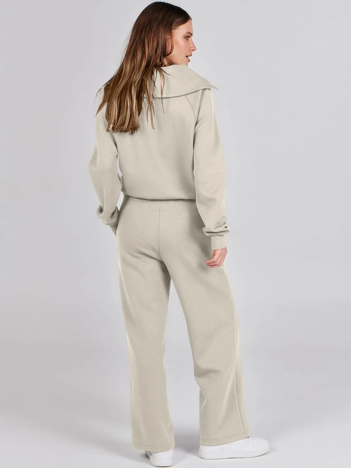 ANRABESS Women 2 Piece Outfits Sweatsuit Oversized Sweatshirt Sweatpants Tracksuit Sweat Lounge Matching Set 2025 Fall Trendy