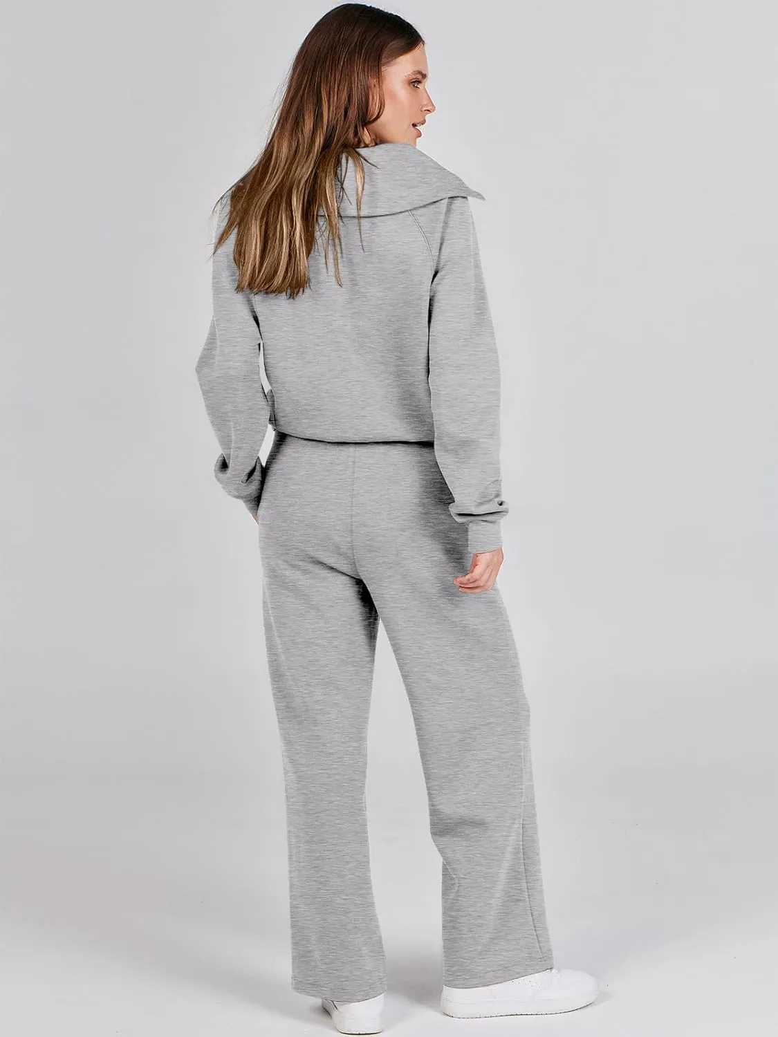 ANRABESS Women 2 Piece Outfits Sweatsuit Oversized Sweatshirt Sweatpants Tracksuit Sweat Lounge Matching Set 2025 Fall Trendy