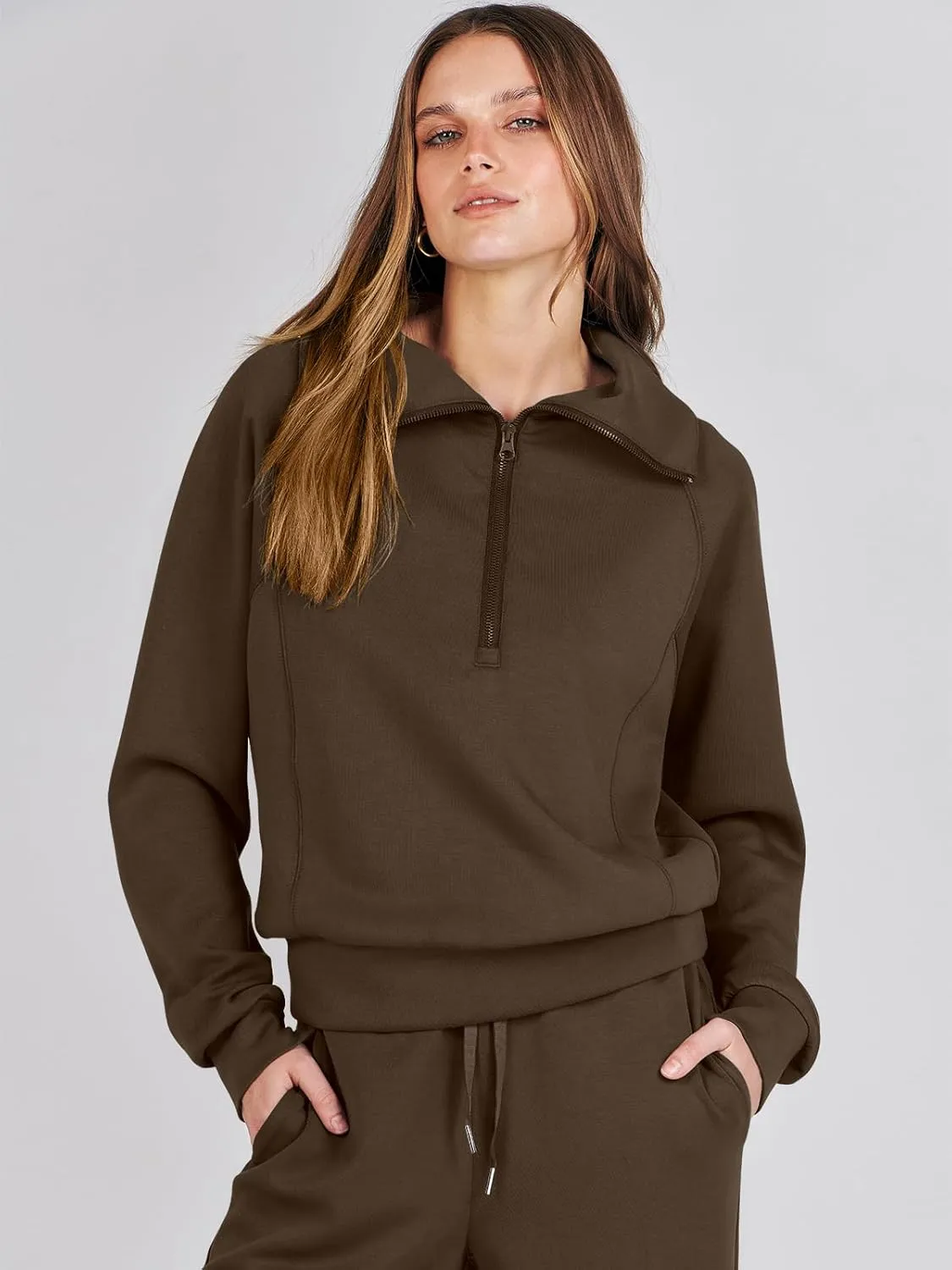 ANRABESS Women 2 Piece Outfits Sweatsuit Oversized Sweatshirt Sweatpants Tracksuit Sweat Lounge Matching Set 2025 Fall Trendy