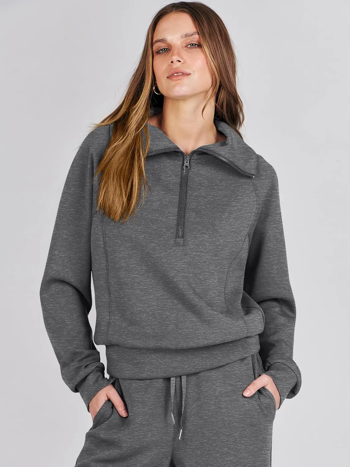 ANRABESS Women 2 Piece Outfits Sweatsuit Oversized Sweatshirt Sweatpants Tracksuit Sweat Lounge Matching Set 2025 Fall Trendy