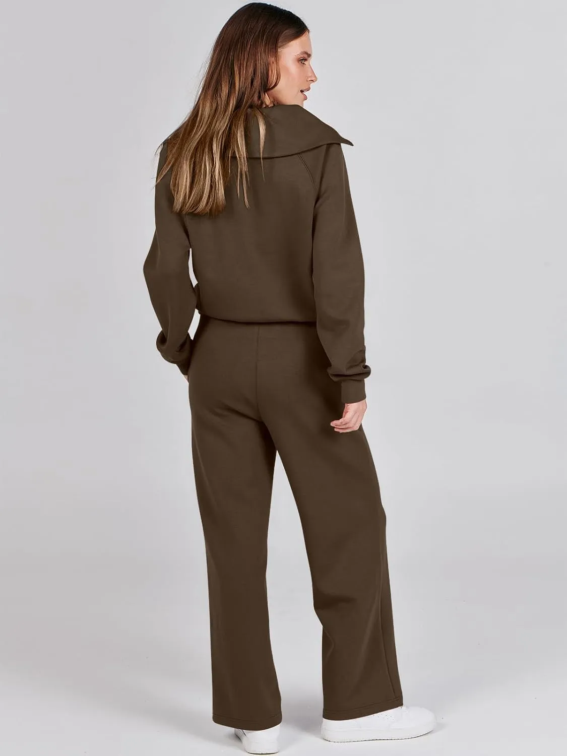 ANRABESS Women 2 Piece Outfits Sweatsuit Oversized Sweatshirt Sweatpants Tracksuit Sweat Lounge Matching Set 2025 Fall Trendy