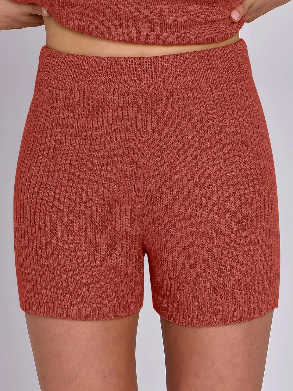 ANRABESS Women Summer 2 Piece Outfits Sleeveless Knit Sweater Top & Shorts Soft Lounge Sets Travel Beach 2025 Spring Clothes