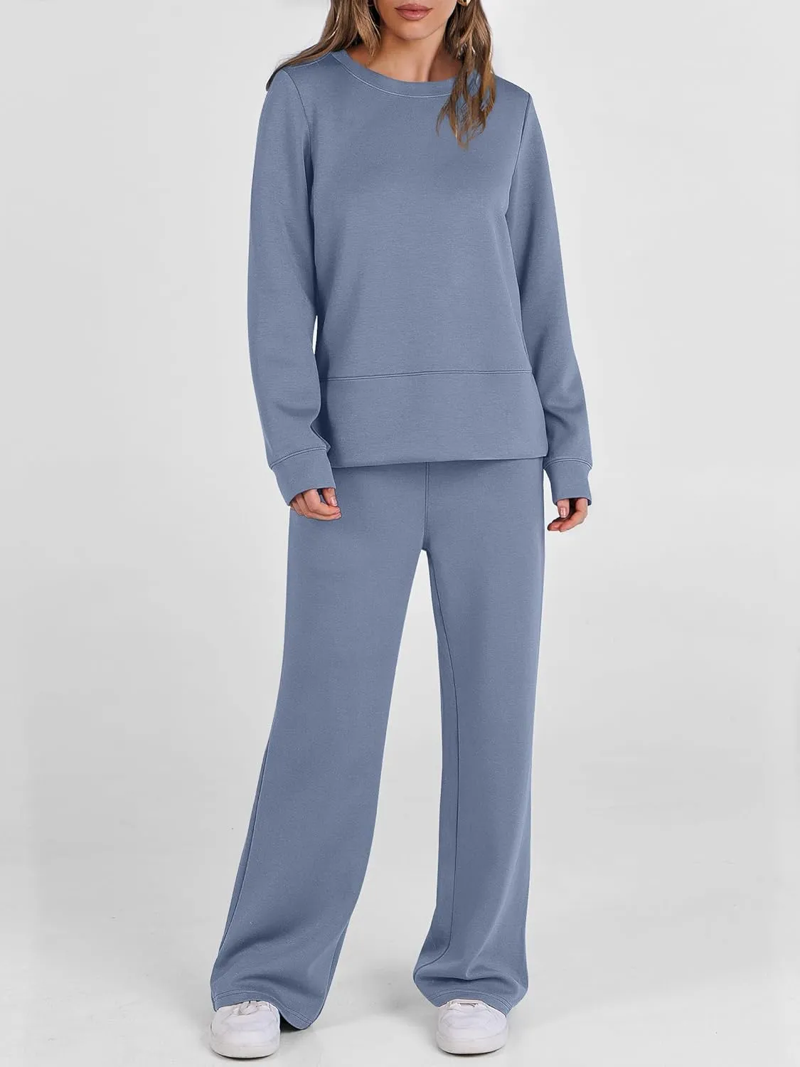 ANRABESS Women's 2 Piece Lounge Sets Casual Travel Outfits Wide Leg Tracksuit Sweatsuits Matching Set 2025 Fall Clothes