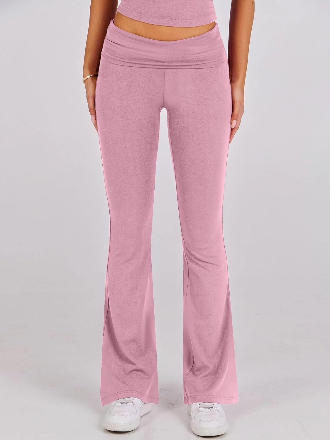 ANRABESS Lounge Sets for Women 2 Piece Foldover Yoga Flare Leggings Pants Crop Tops Casual Y2K Outfits Matching Tracksuit Set