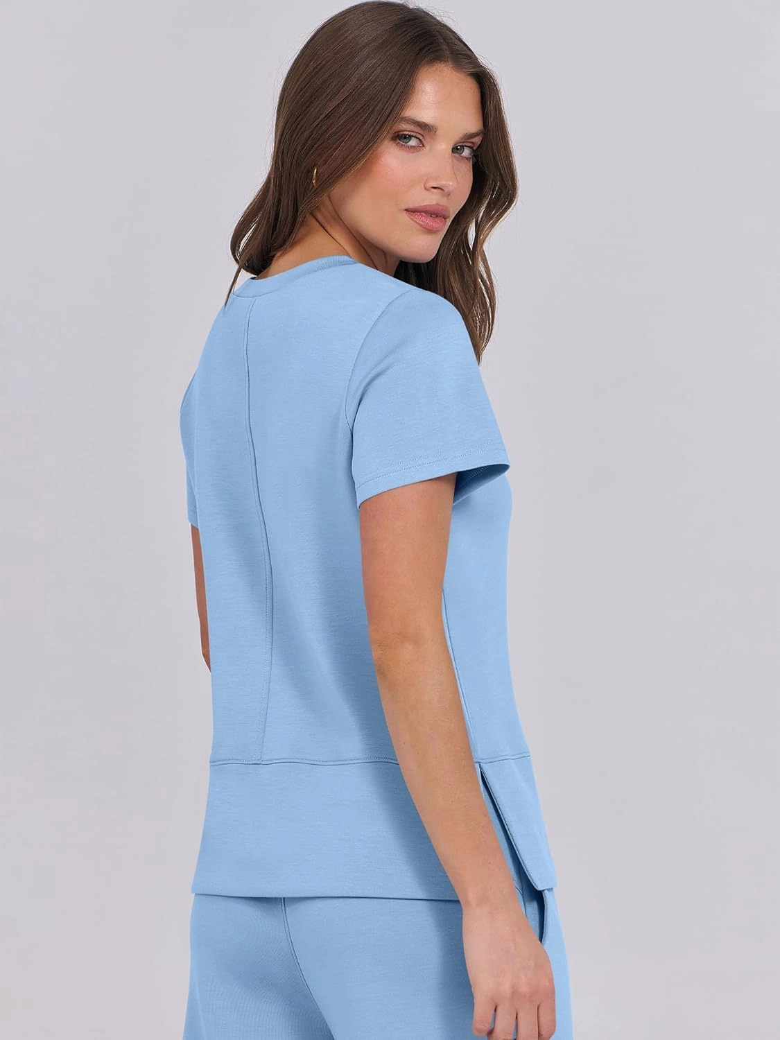 ANRABESS Women 2 Piece Lounge Sets Summer Travel Sweat Outfits Short Sleeve Wide Leg Casual Matching Tracksuits Clothes