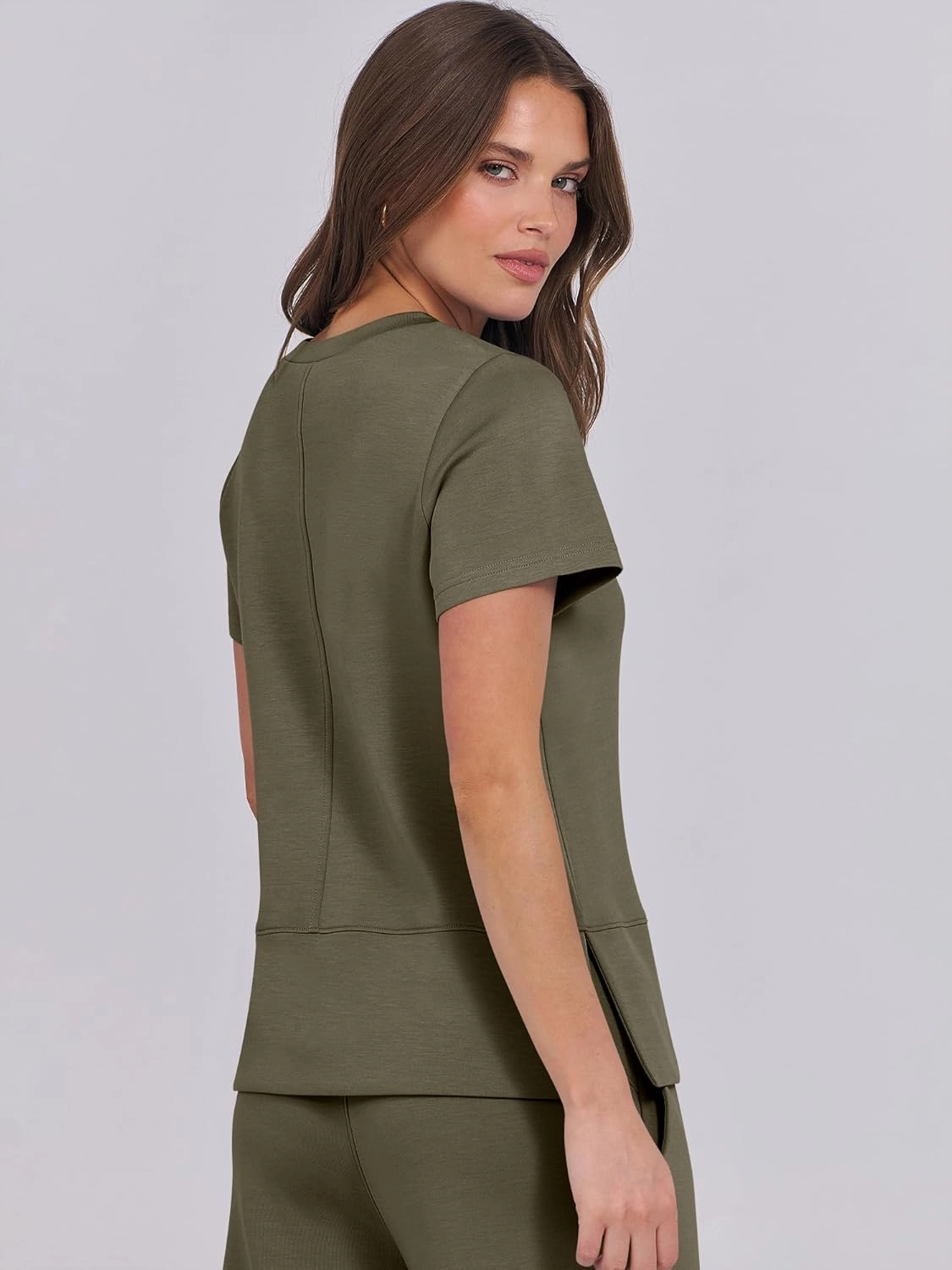 ANRABESS Women 2 Piece Lounge Sets Summer Travel Sweat Outfits Short Sleeve Wide Leg Casual Matching Tracksuits Clothes