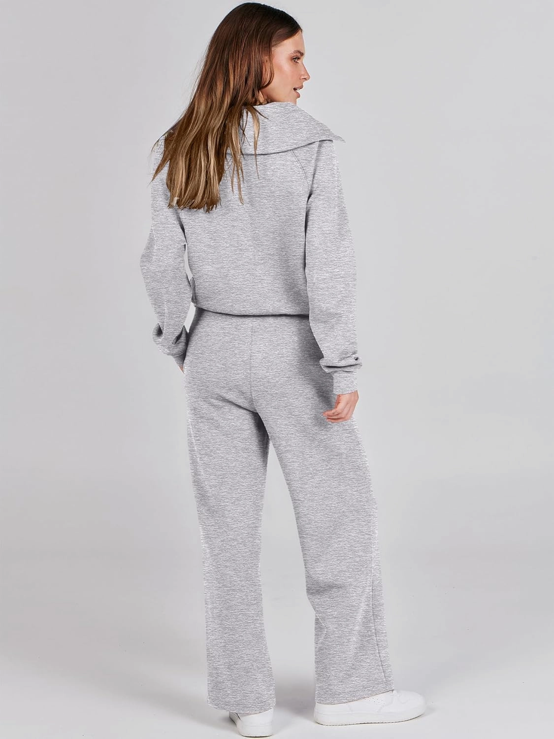ANRABESS Women 2 Piece Outfits Sweatsuit Oversized Sweatshirt Sweatpants Tracksuit Sweat Lounge Matching Set 2025 Fall Trendy