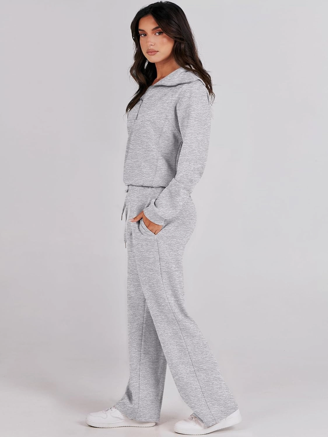ANRABESS Women 2 Piece Outfits Sweatsuit Oversized Sweatshirt Sweatpants Tracksuit Sweat Lounge Matching Set 2025 Fall Trendy