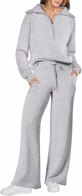 ANRABESS Women 2 Piece Outfits Sweatsuit Oversized Sweatshirt Sweatpants Tracksuit Sweat Lounge Matching Set 2025 Fall Trendy