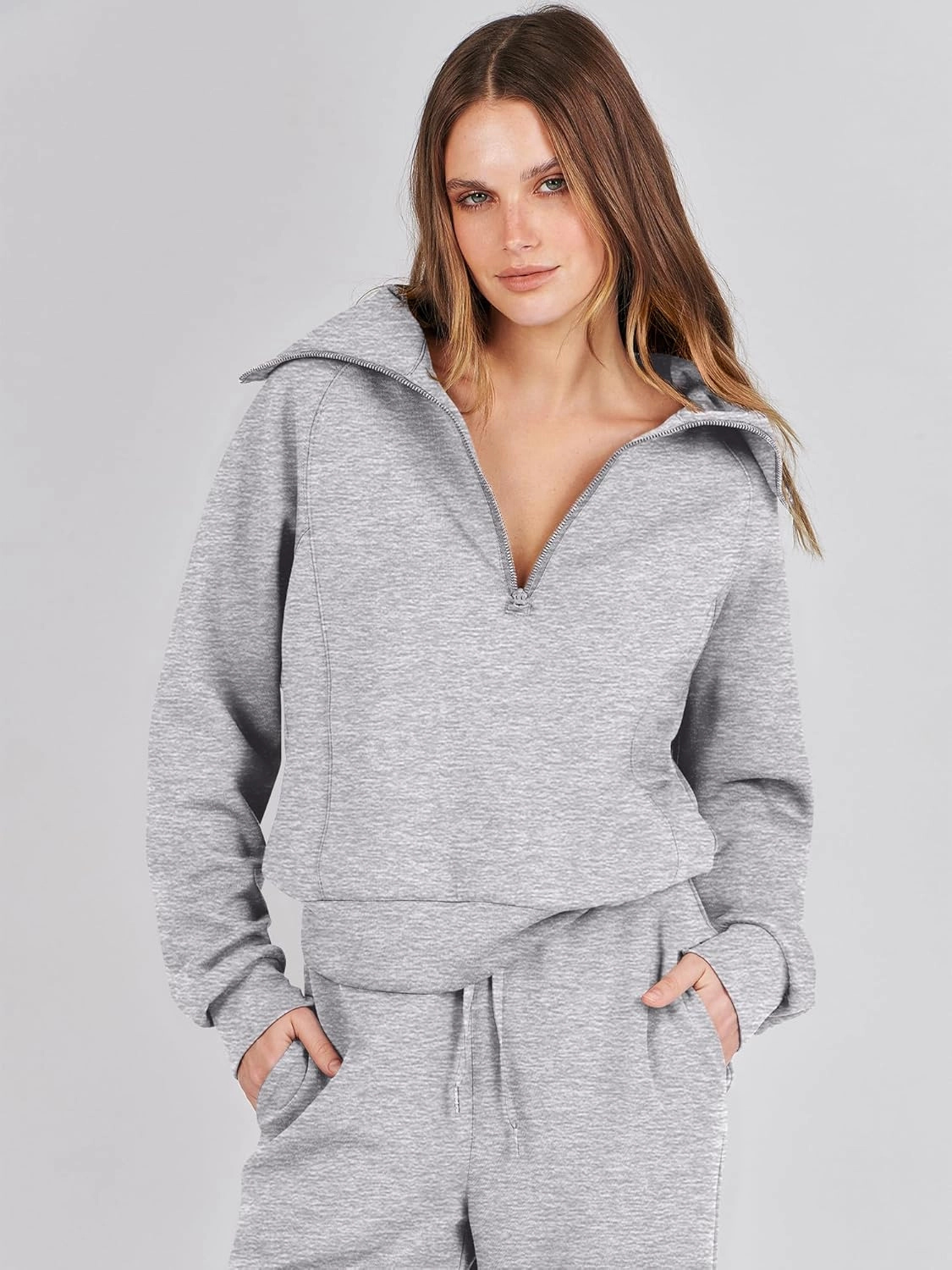 ANRABESS Women 2 Piece Outfits Sweatsuit Oversized Sweatshirt Sweatpants Tracksuit Sweat Lounge Matching Set 2025 Fall Trendy