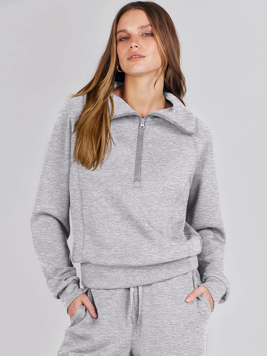 ANRABESS Women 2 Piece Outfits Sweatsuit Oversized Sweatshirt Sweatpants Tracksuit Sweat Lounge Matching Set 2025 Fall Trendy