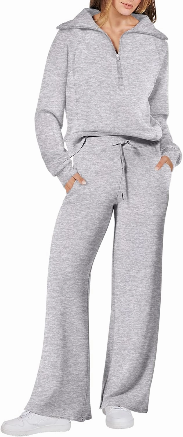 ANRABESS Women 2 Piece Outfits Sweatsuit Oversized Sweatshirt Sweatpants Tracksuit Sweat Lounge Matching Set 2025 Fall Trendy