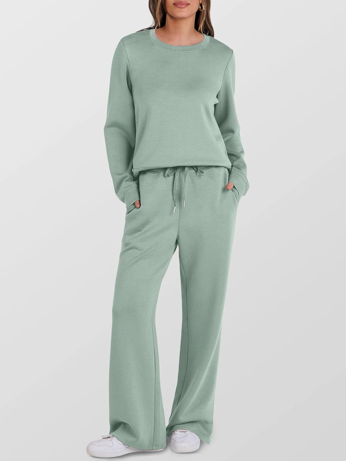 ANRABESS Women's 2 Piece Lounge Sets Casual Travel Outfits Wide Leg Tracksuit Sweatsuits Matching Set 2025 Fall Clothes