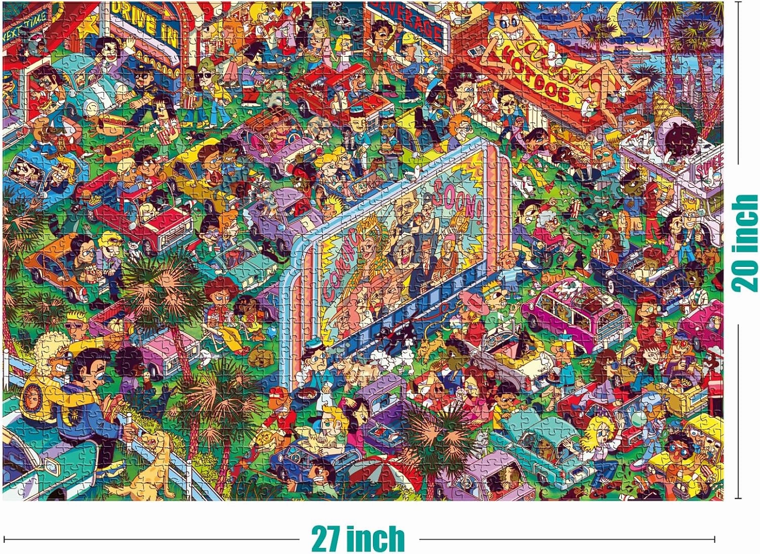 Antelope 2 in 1 1000 Piece Puzzle Bundle-Van Gogh's Time Travel to Muse Da Orsay-1000 Piece Jigsaw Puzzle Bundle with Drive-in Movie-1000 Piece Jigsaw Puzzle,Time Travel to Orsay   Drive-in Movie