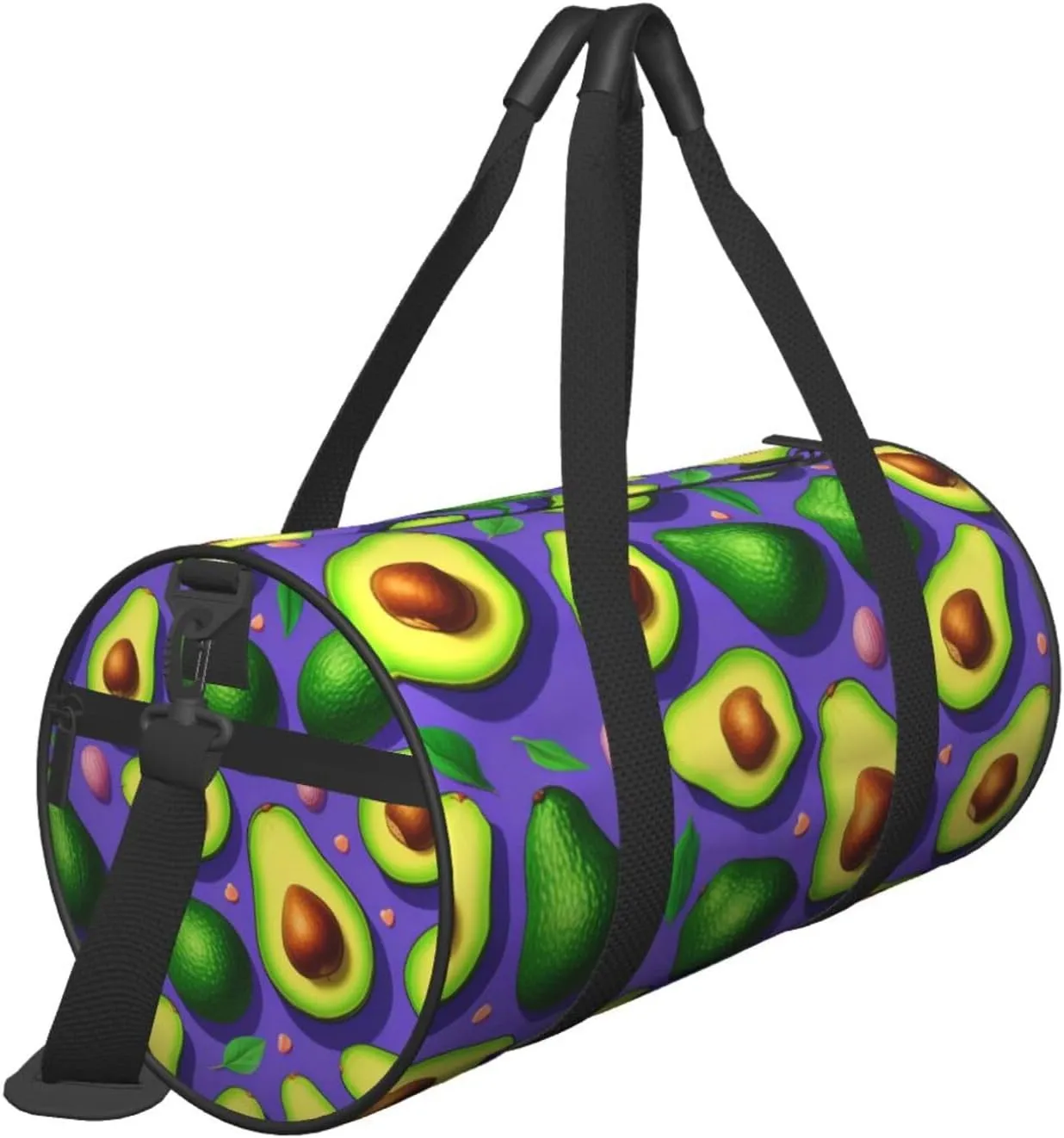 Avocado Pattern Printed Travel Bag,Round Personal Item Storage bag,Foldie Duffel Bag for Traveling Vacation,Fitness,Sports