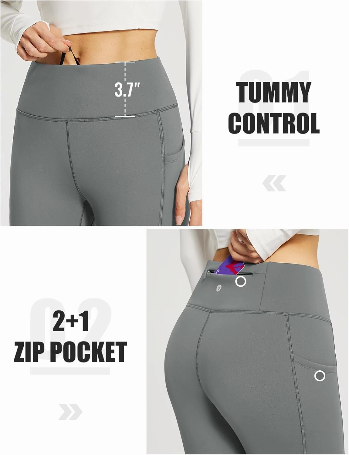 baleaf Women's Fleece Lined Leggings Thick Soft Winter Warm Thermal Waterproof High Waisted Pockets Hiking Running Skiing