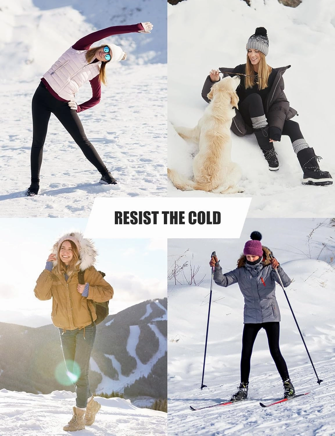 baleaf Women's Fleece Lined Leggings Thick Soft Winter Warm Thermal Waterproof High Waisted Pockets Hiking Running Skiing