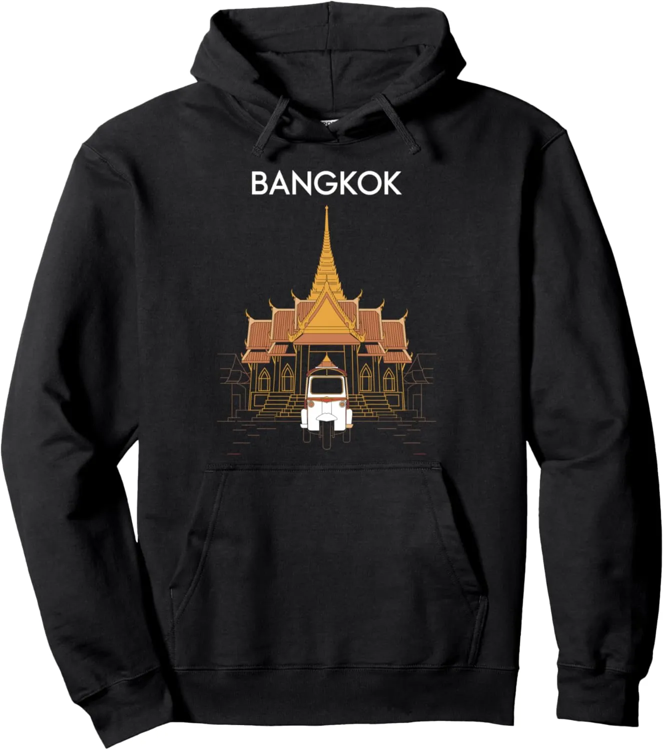 Bangkok, Thailand, Fun Temple and Tuk Tuk Asian Travel Pullover Hoodie