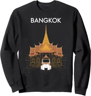 Bangkok, Thailand, Fun Temple and Tuk Tuk Asian Travel Sweatshirt